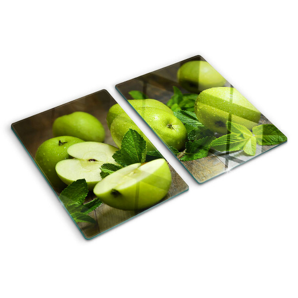 Tabla de cortar Manzanas verdes con menta