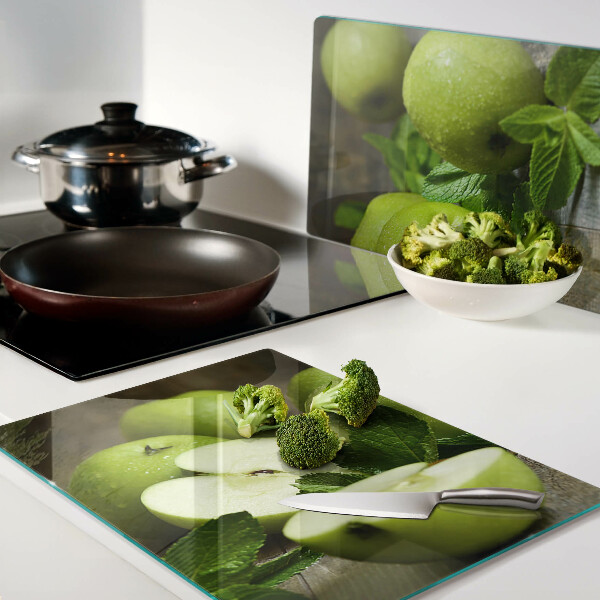 Tabla de cortar Manzanas verdes con menta