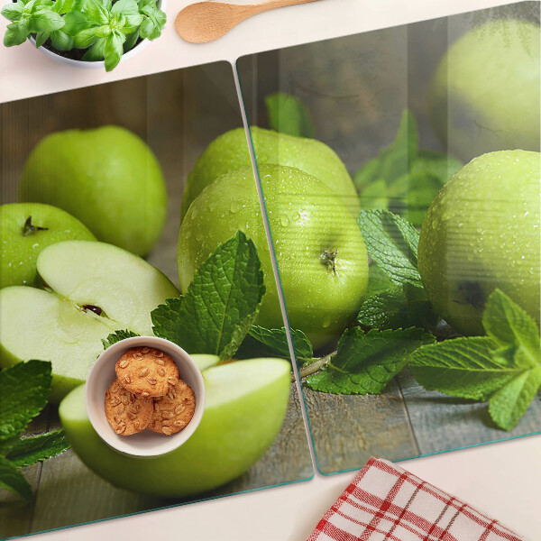 Tabla de cortar Manzanas verdes con menta