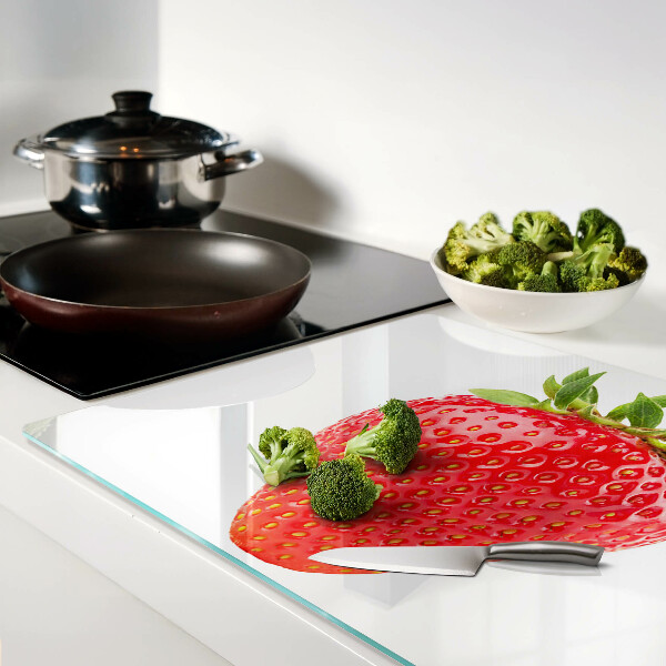 Tabla de cocina Fresa sobre fondo blanco