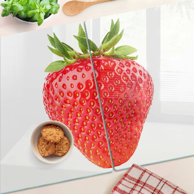 Tabla de cocina Fresa sobre fondo blanco