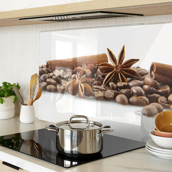 Tabla de cortar de cristal Especias y granos de café