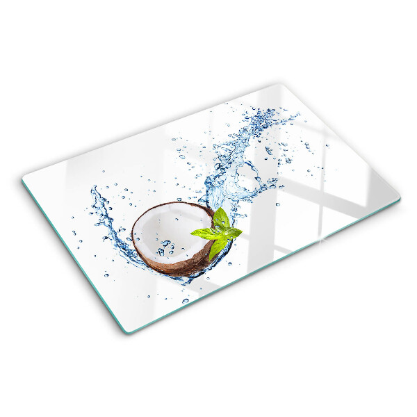 Tabla de cortar Coco con agua y menta