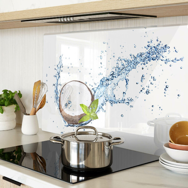 Tabla de cortar Coco con agua y menta