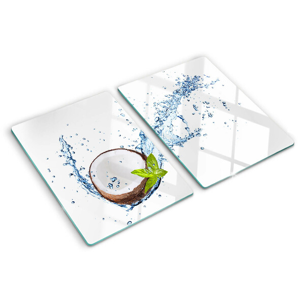 Tabla de cortar Coco con agua y menta