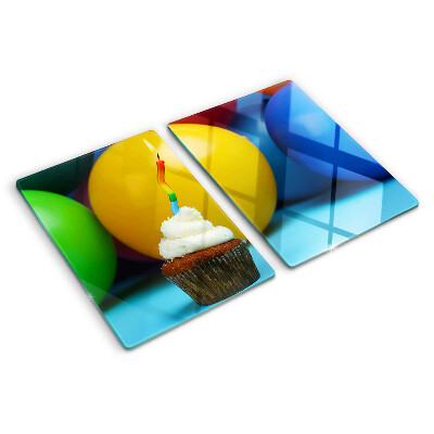 Tabla de cocina Cupcake de cumpleaños con globos