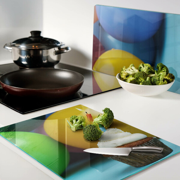 Deska kuchenna szklana Urodzinowy cupcake z balonami