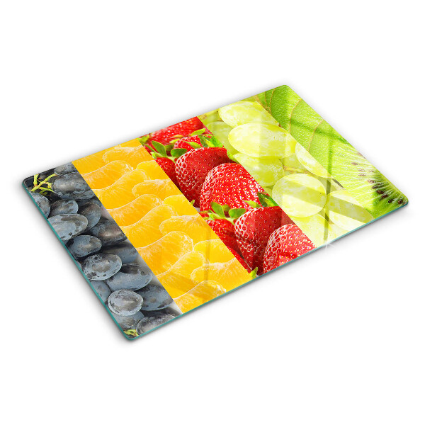 Tabla de cortar de cristal Fruta rayada