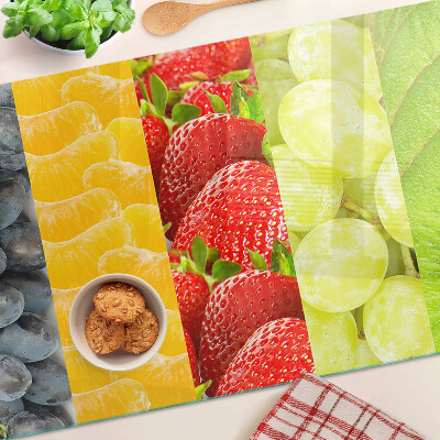 Tabla de cortar de cristal Fruta rayada