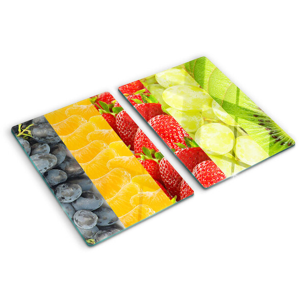 Tabla de cortar de cristal Fruta rayada