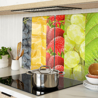 Tabla de cortar de cristal Fruta rayada