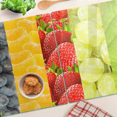 Tabla de cortar de cristal Fruta rayada