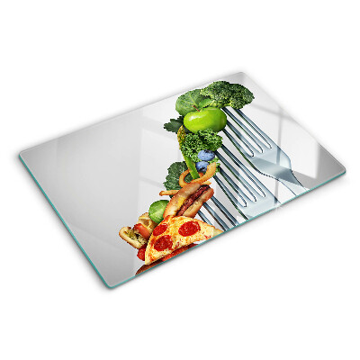 Tabla para cortar Comida en un tenedor