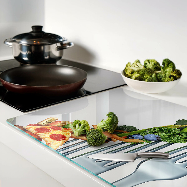 Tabla para cortar Comida en un tenedor