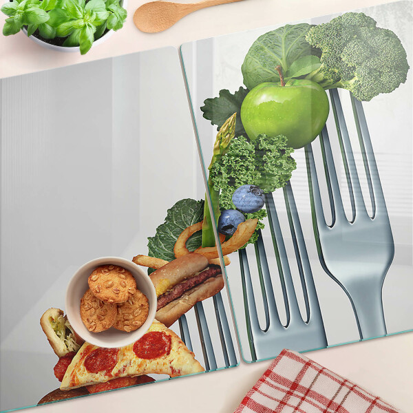 Tabla para cortar Comida en un tenedor