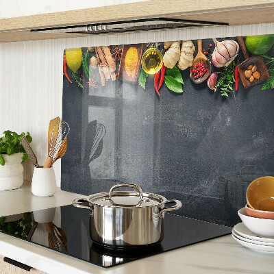 Szklana deska kuchenna Kuchenne przyprawy i składniki