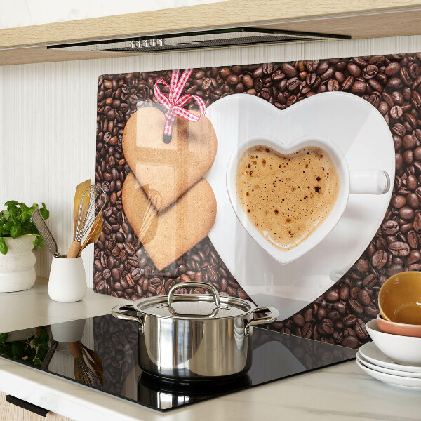 Tabla de cortar Café con corazón y galletas