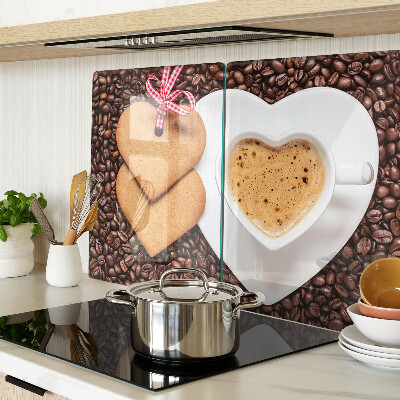 Tabla de cortar Café con corazón y galletas