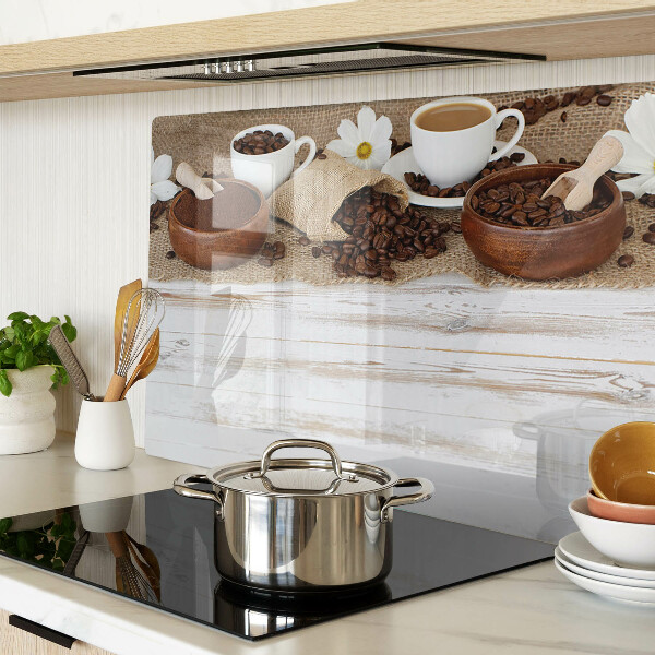 Tabla de cortar de cristal Café y granos de café