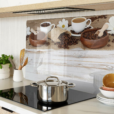 Tabla de cortar de cristal Café y granos de café