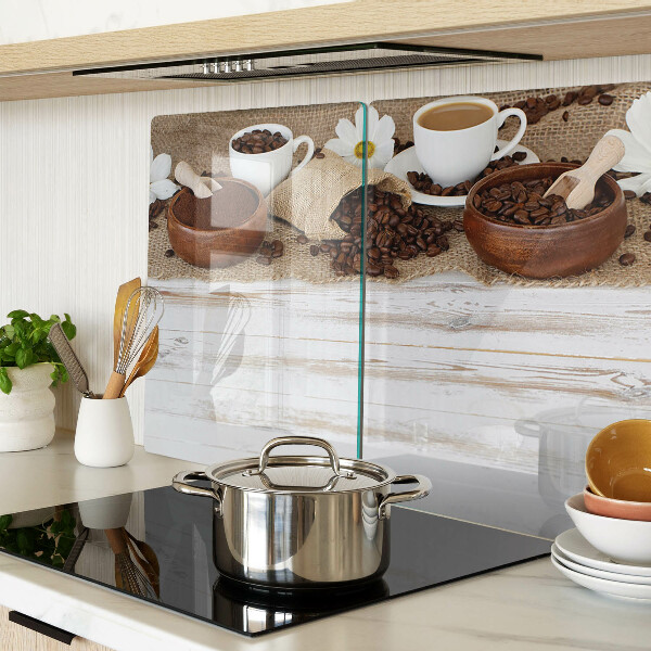 Tabla de cortar de cristal Café y granos de café