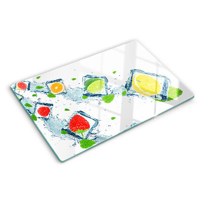 Szklana deska do krojenia Owocowy motyw z kolorowymi plasterkami