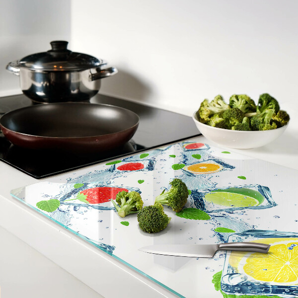 Tabla de cocina Motivo de fruta con rodajas de colores.