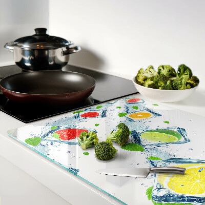 Szklana deska do krojenia Owocowy motyw z kolorowymi plasterkami