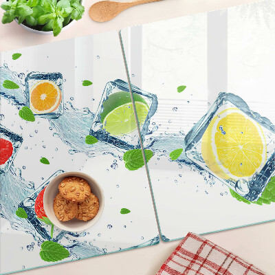 Szklana deska do krojenia Owocowy motyw z kolorowymi plasterkami