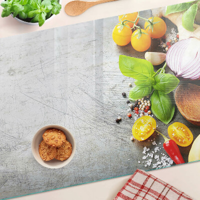 Tabla para cortar Ingredientes de cocina y hierbas