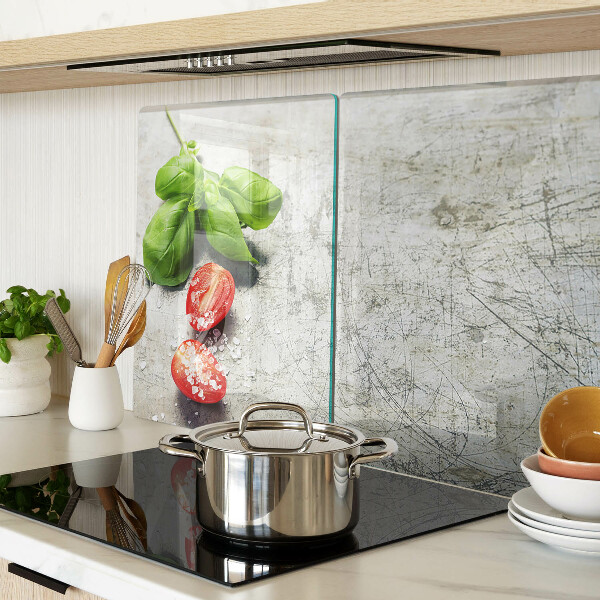 Szklana deska kuchenna Pomidory z bazylią i solą