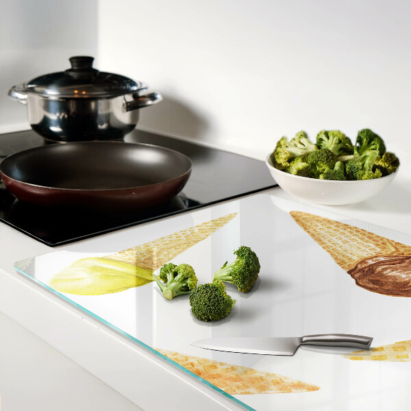 Tabla de cocina Helado en cono de waffle