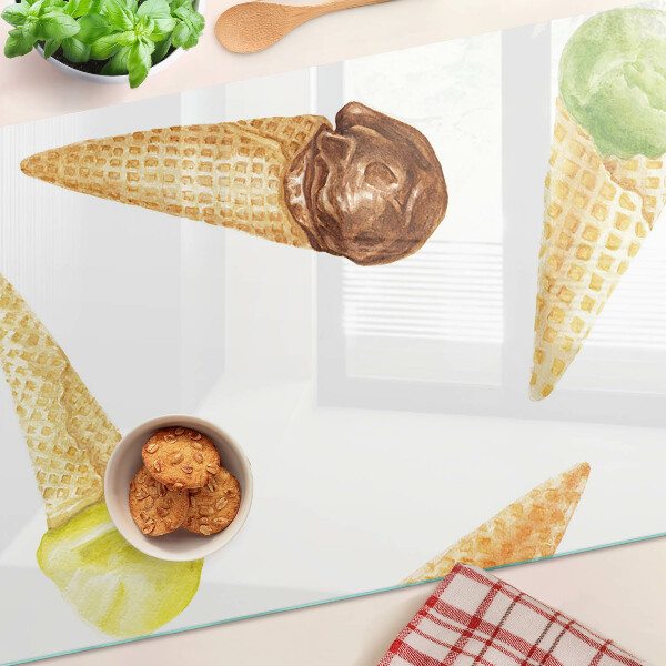 Tabla de cocina Helado en cono de waffle