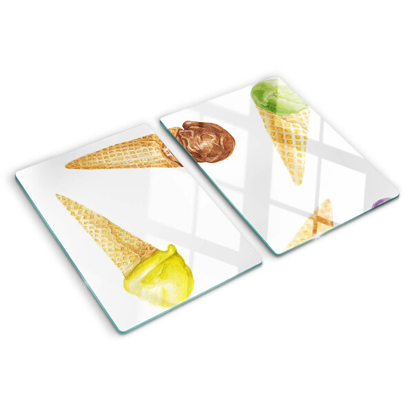 Szklana deska kuchenna Lody w waflu