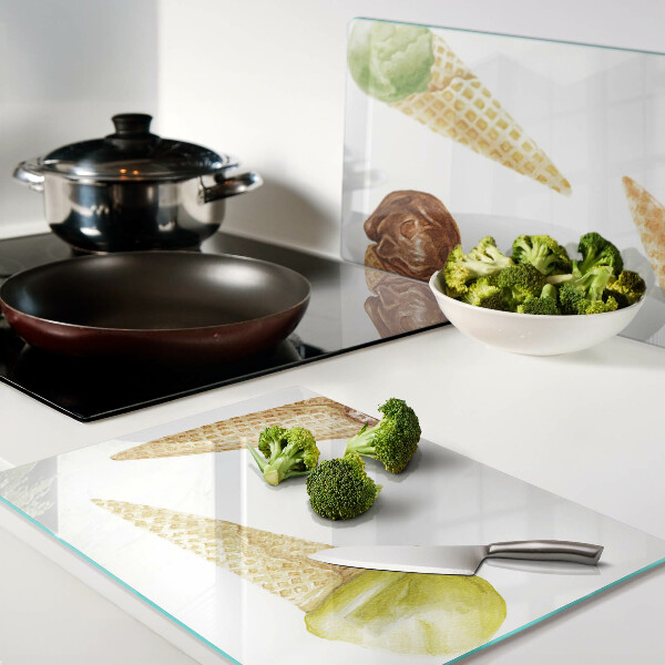 Szklana deska kuchenna Lody w waflu