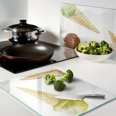 Tabla de cocina Helado en cono de waffle