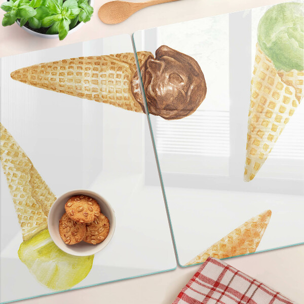 Tabla de cocina Helado en cono de waffle