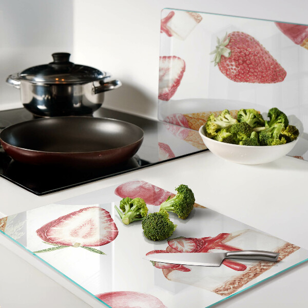 Deska kuchenna szklana Lody i truskawki