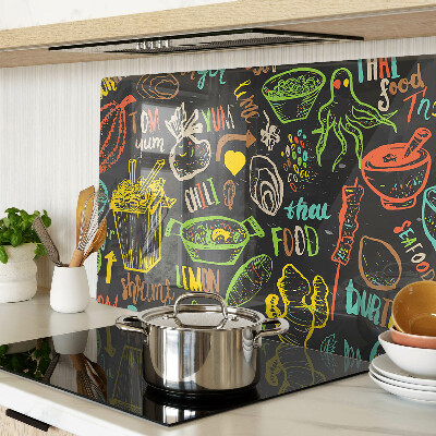 Tabla de cocina Tema culinario con comida.