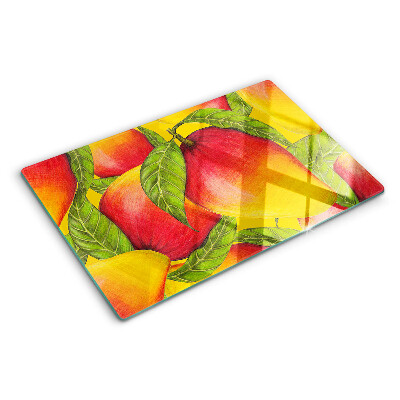 Tabla de cocina Pimientos sobre un fondo de hojas verdes