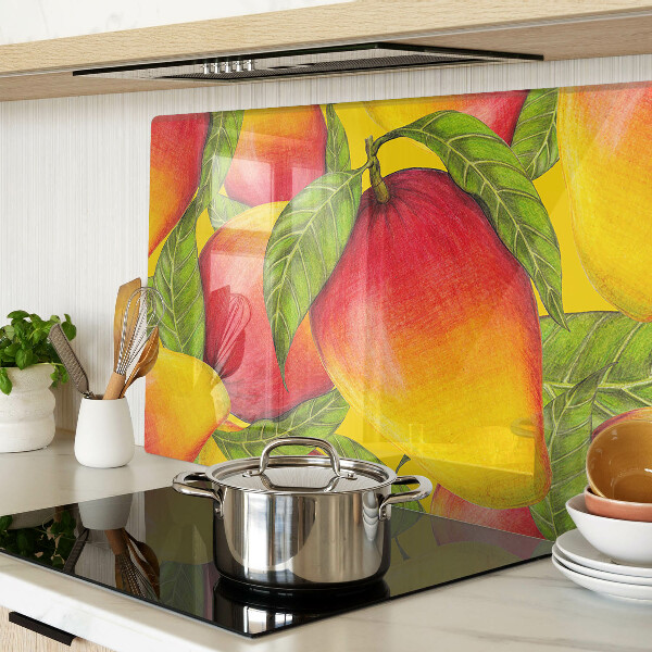 Szklana deska kuchenna Papryki na tle zielonych liści