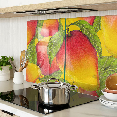 Tabla de cocina Pimientos sobre un fondo de hojas verdes