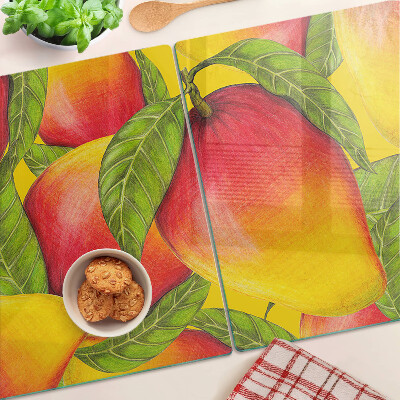 Tabla de cocina Pimientos sobre un fondo de hojas verdes