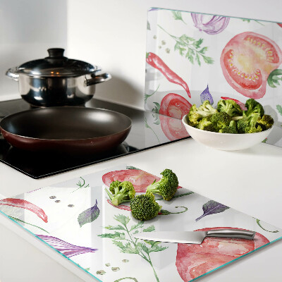 Tabla para cortar Acentos vegetales en acuarela