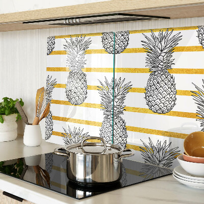 Deska kuchenna szklana Ananasy na paskach