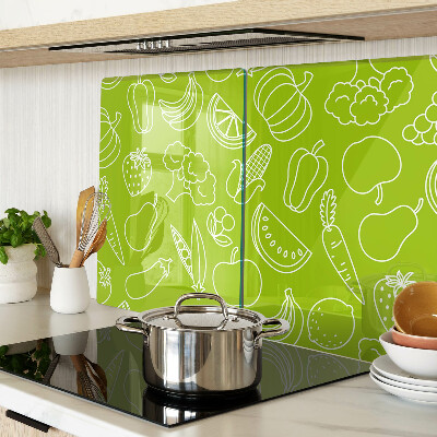 Tabla de cortar de cristal Tema de frutas y verduras