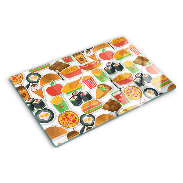 Tabla de cocina Tema de comida y snacks