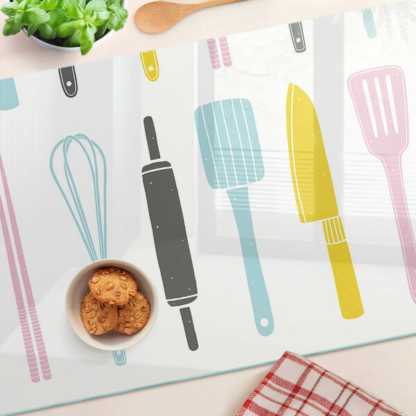 Tabla para cortar Utensilios de cocina en colores pastel