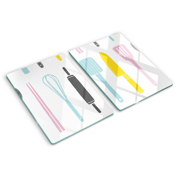 Tabla para cortar Utensilios de cocina en colores pastel