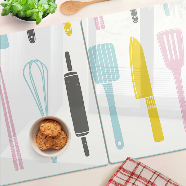 Tabla para cortar Utensilios de cocina en colores pastel